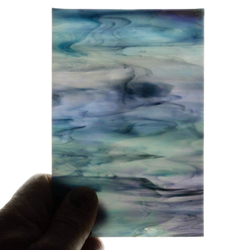 Iridescent Glass Sheet Mixed Colors Streaky w/ Multi Colors