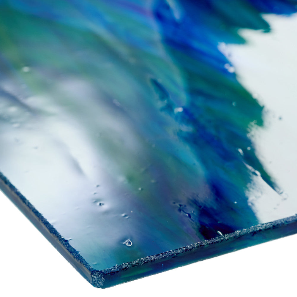 Glass Sheet Green Streaky w/ multi colors