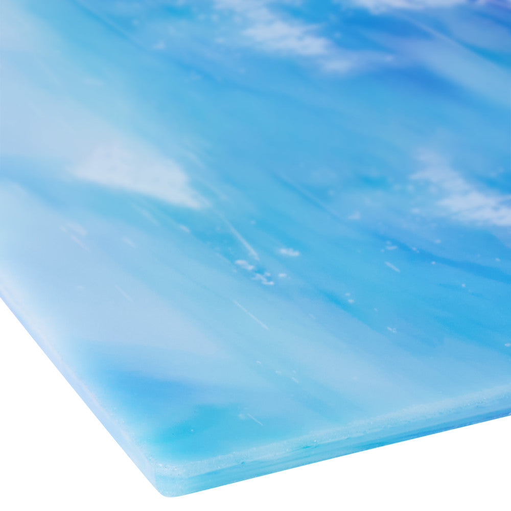 Glass Sheet Blue Streaky w/ multi color