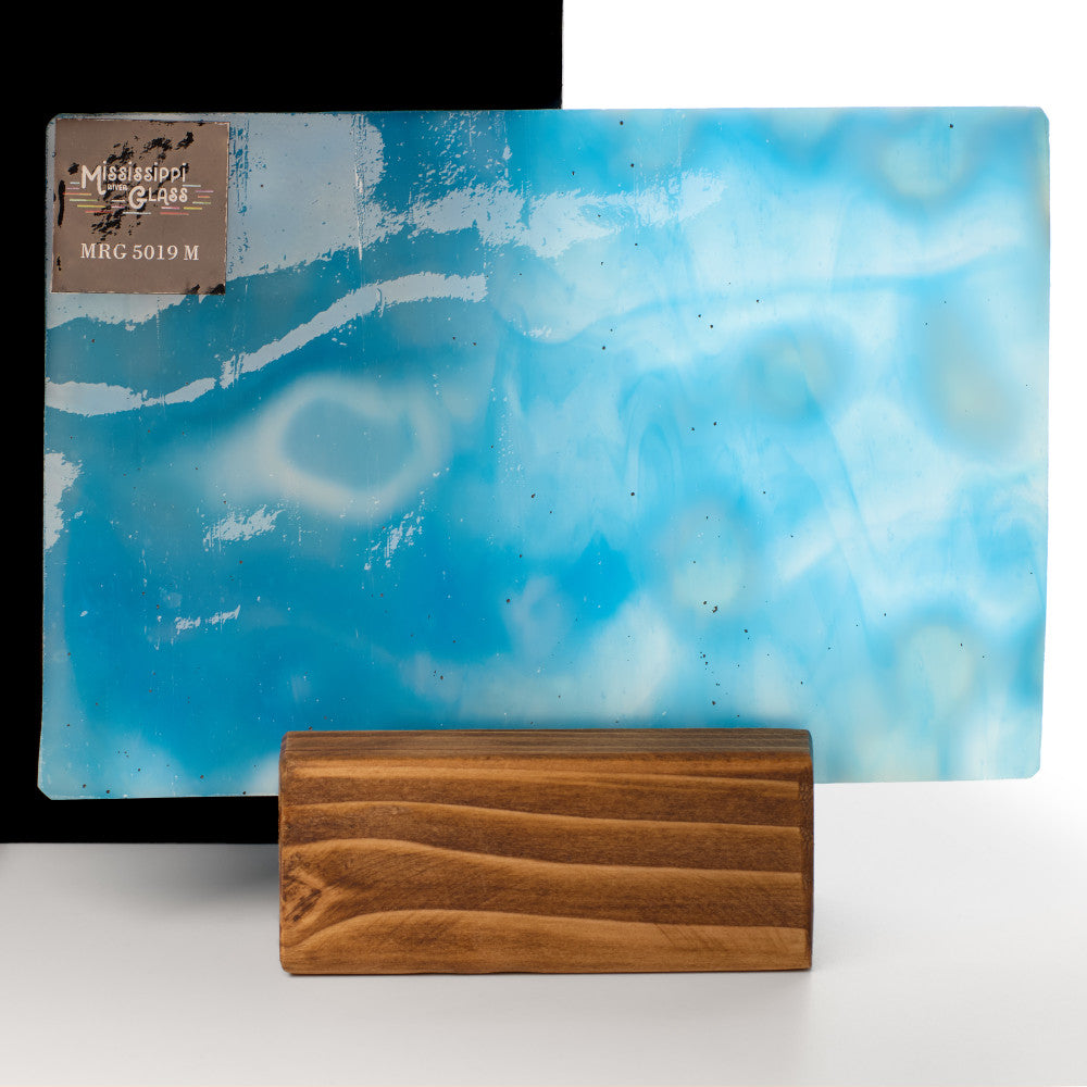 Glass Sheet Blue and White Mottled