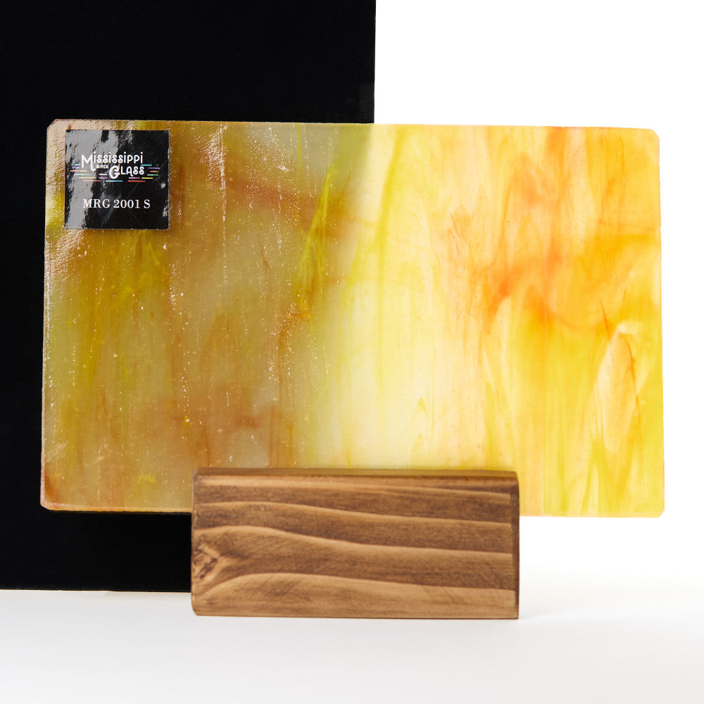 Glass Sheet Orange Streaky w/ multi colors
