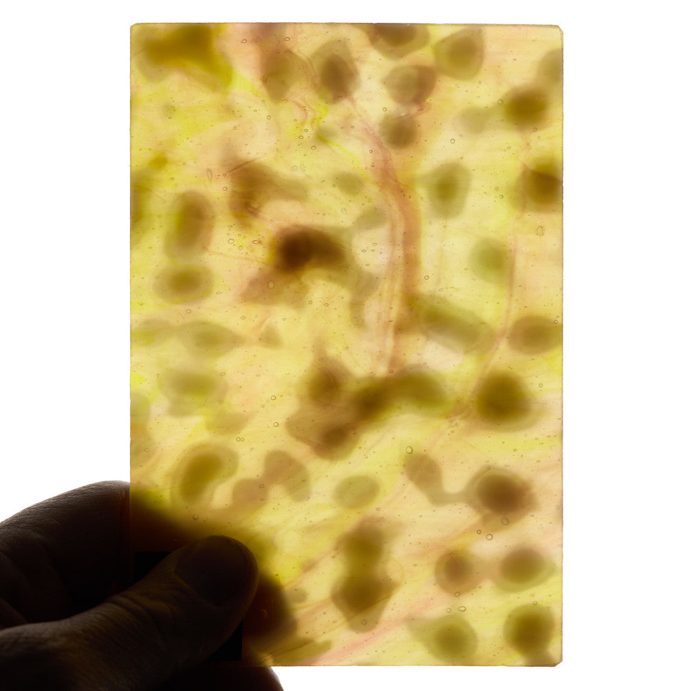 Glass Sheet Mixed Colors Mottled  w/ Purple/Yellow/White Streaky