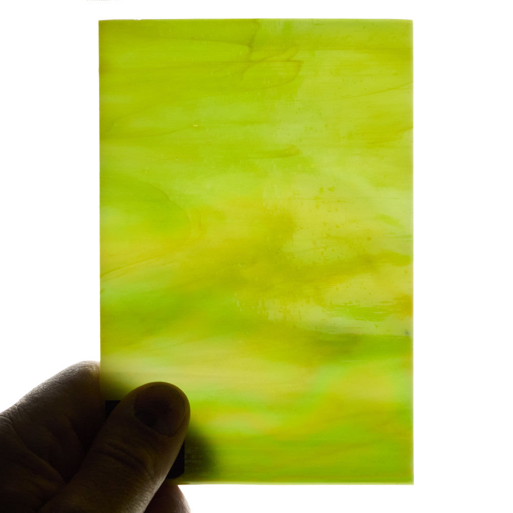 Glass Sheet Mixed Colors Green Streaky w/ Multi Colors