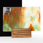 Glass Sheet Orange with Green Streaky