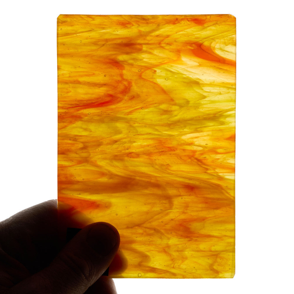 Glass Sheet Red with Yellow streaky