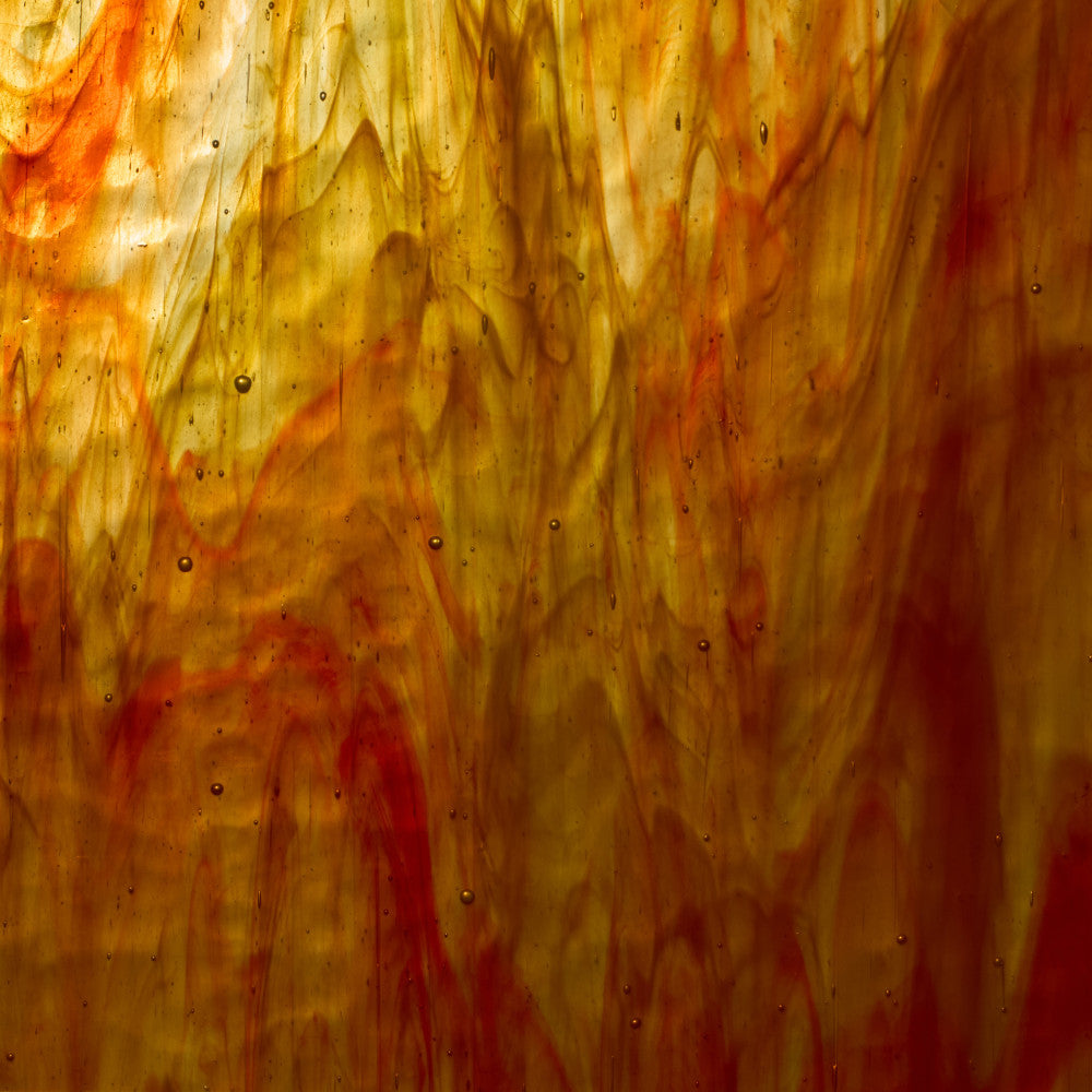 Glass Sheet Red with Yellow streaky