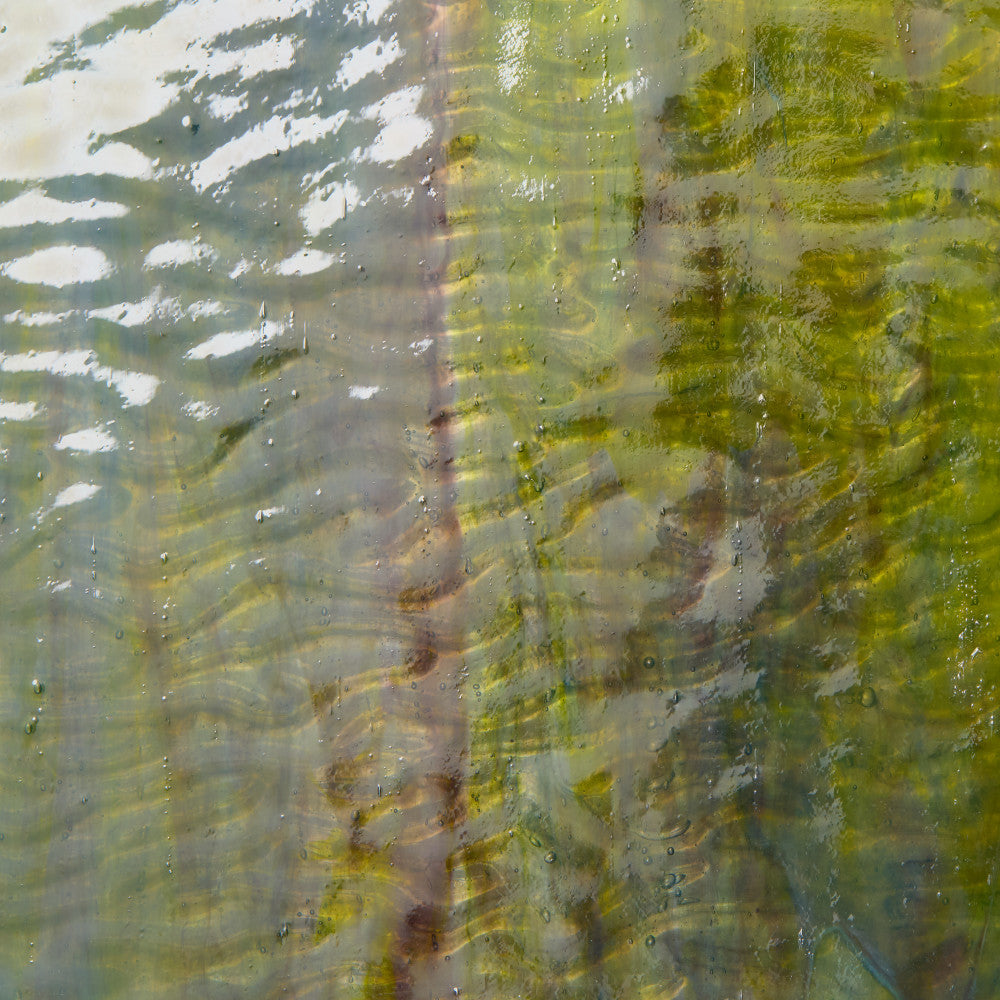 Rippled Glass Sheet Mixed Colors Streaky w/ Multi Colors