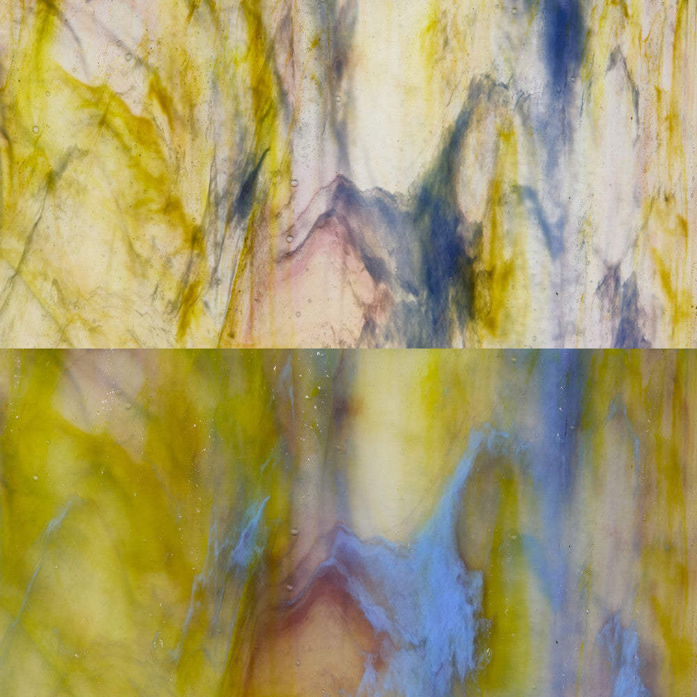 Glass Sheet Mixed Colors Streaky w/ multi colors