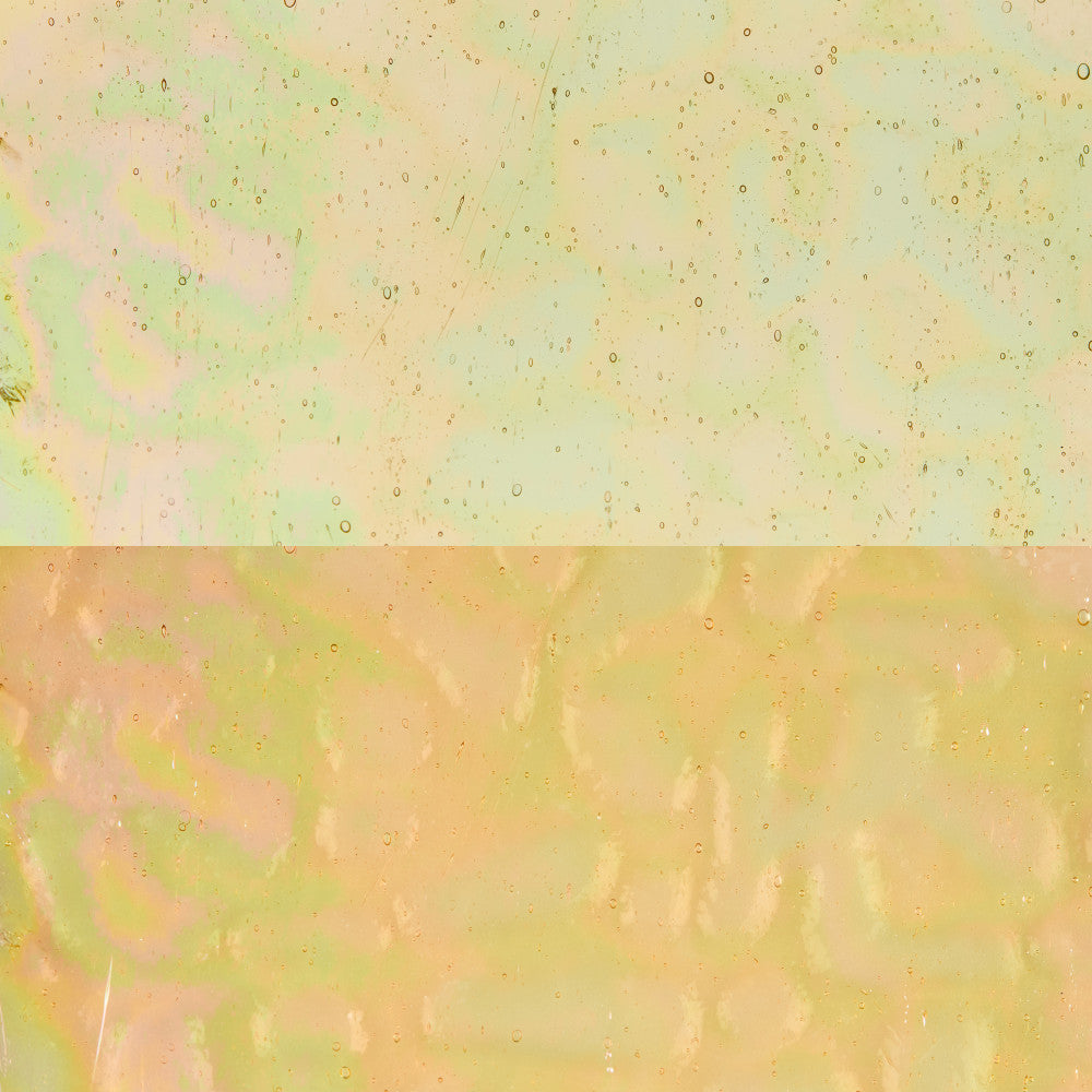 Iridescent Finish Glass Sheet Yellow Flemish Texture