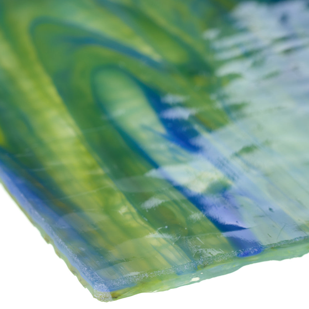 Rippled Glass Sheet Mixed Colors Streaky w/ Multi Colors