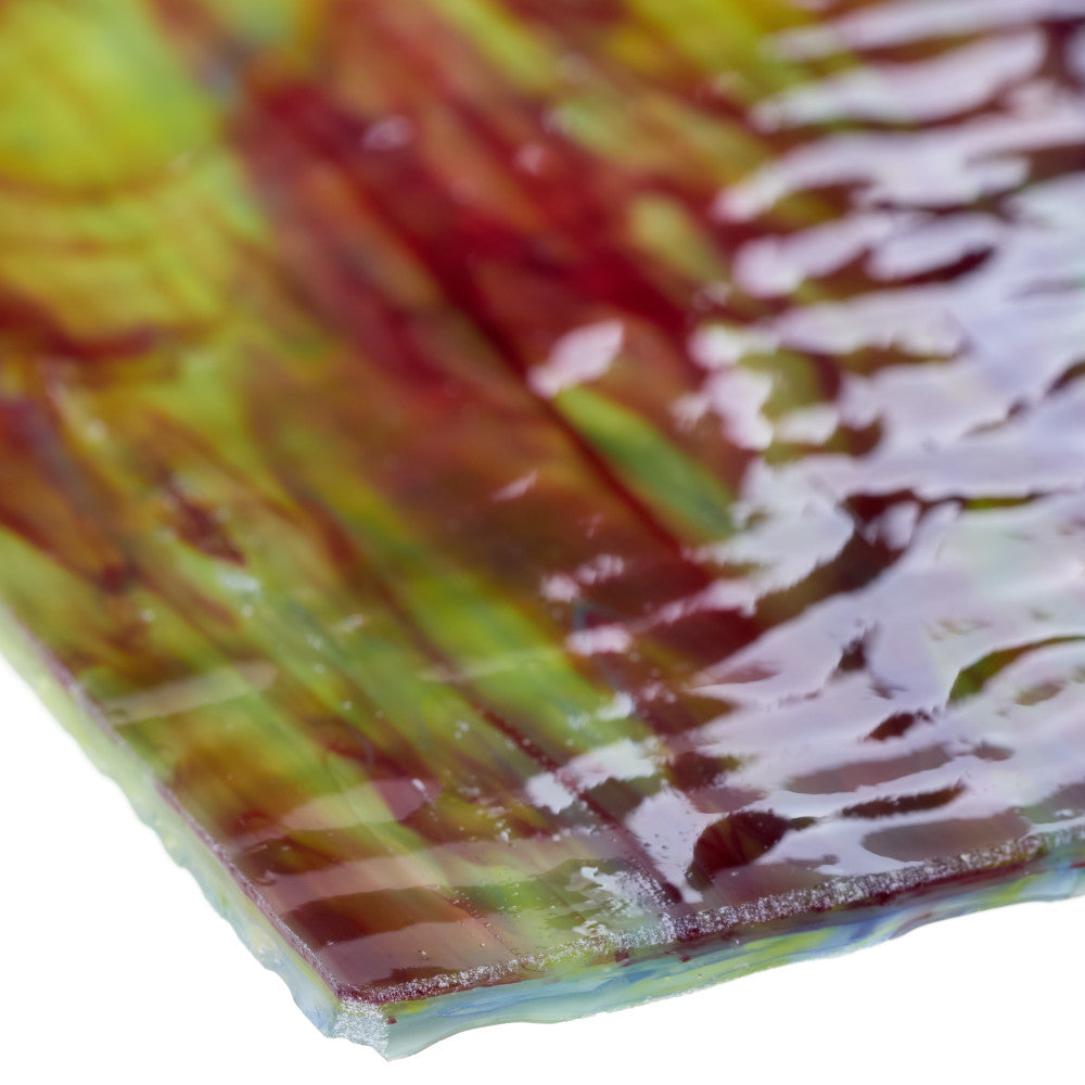 Rippled Glass Sheet Mixed Colors Streaky w/ Multi Colors