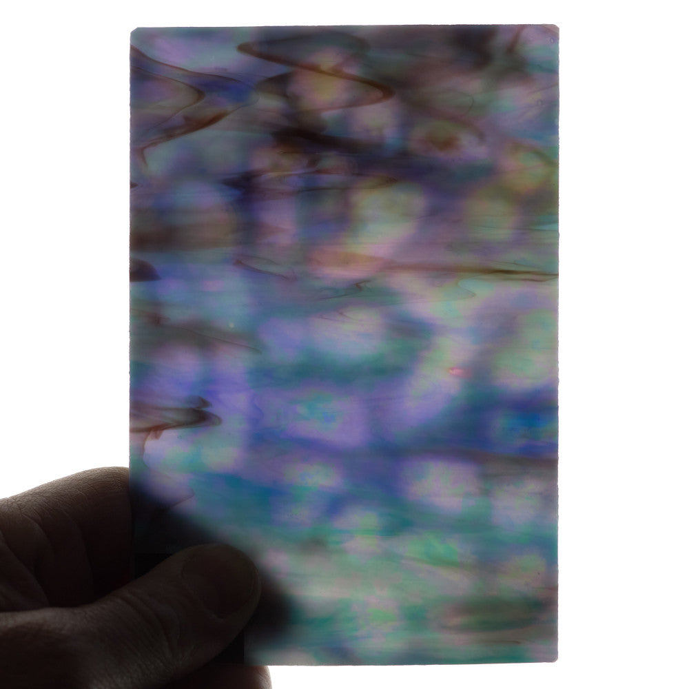 Glass Sheet Mixed Colors Streaky w/ Multi Colors and Iridescent Finish