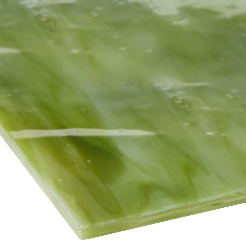 Glass Sheet Green Streaky w/ multi colors