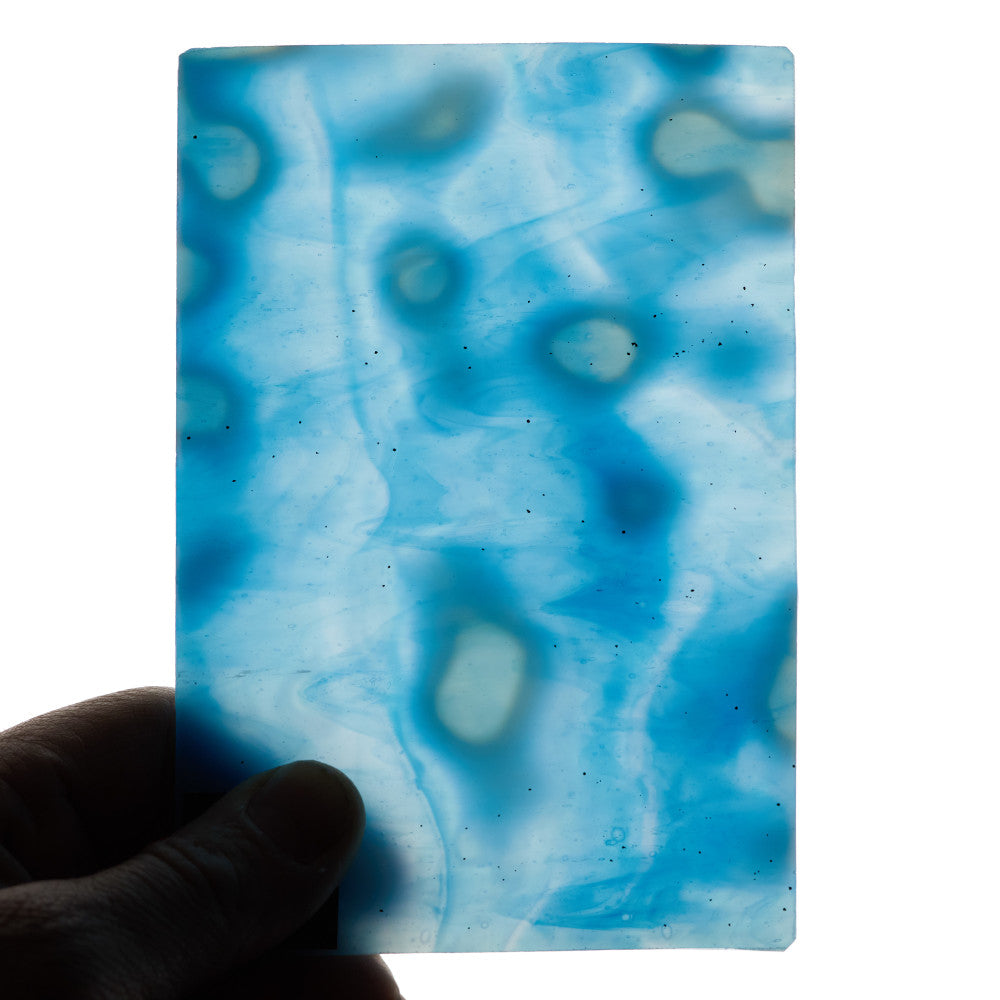 Glass Sheet Blue and White Mottled