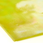 Glass Sheet Mixed Colors Green/Yellow/White Streaky w/ Iridescent Finish