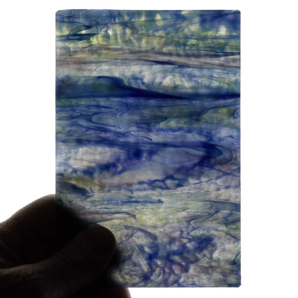 Rippled Glass Sheet Mixed Colors Streaky w/ Multi Colors