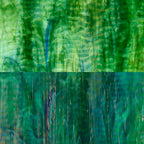 Iridescent Finish Rippled Glass Sheet Green Colors Streaky w/ Multi Colors