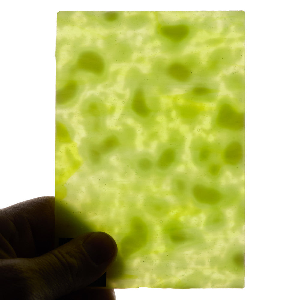 Glass Sheet Mixed Colors Mottled  w/ Yellow/Green/White