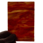 Glass Sheet Red Streaky w/ Multi Colors and Iridescent Finish
