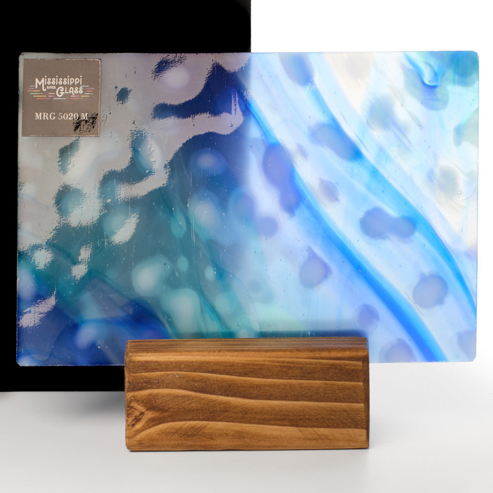 Glass Sheet Blue and White Mottled