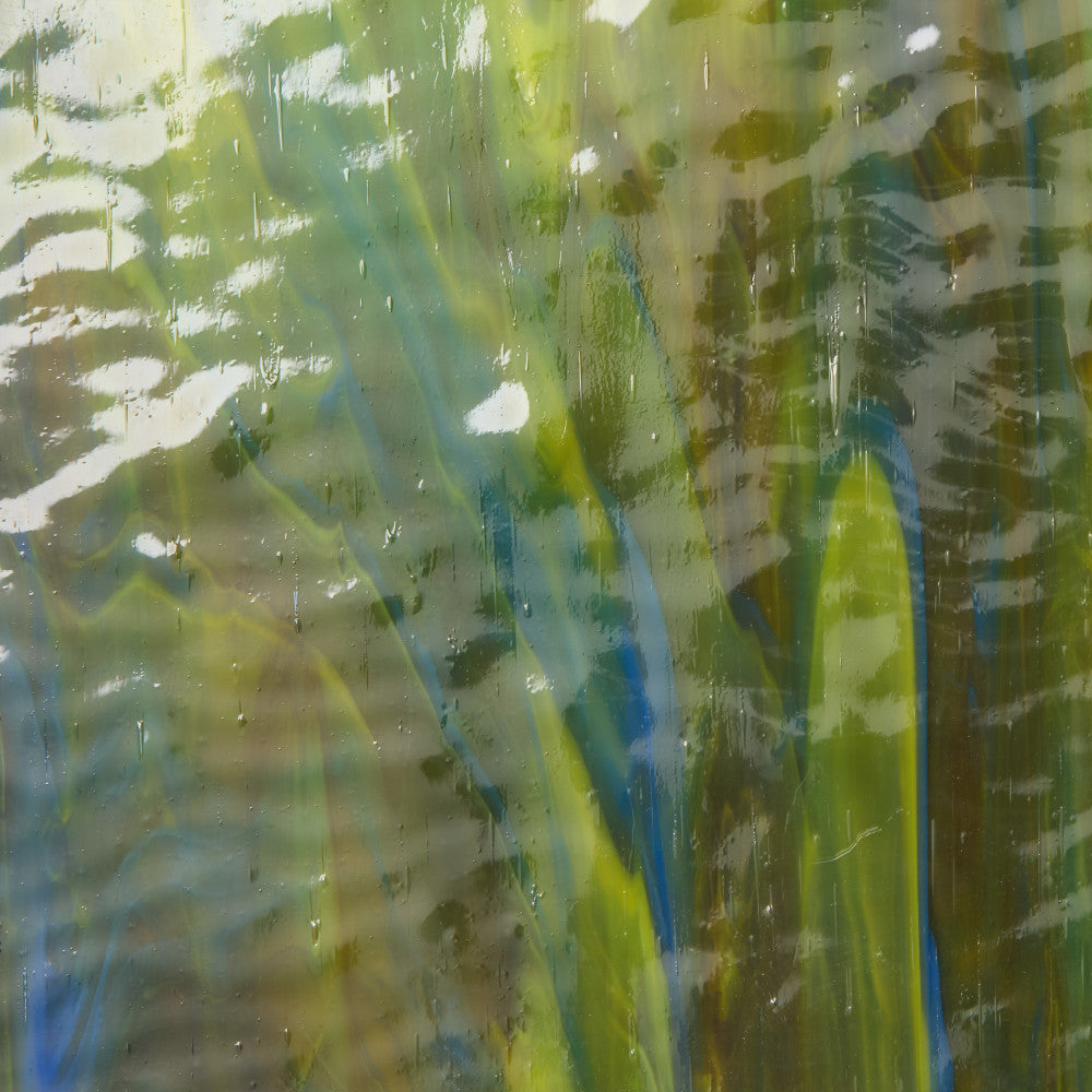 Rippled Glass Sheet Mixed Colors Streaky w/ Multi Colors