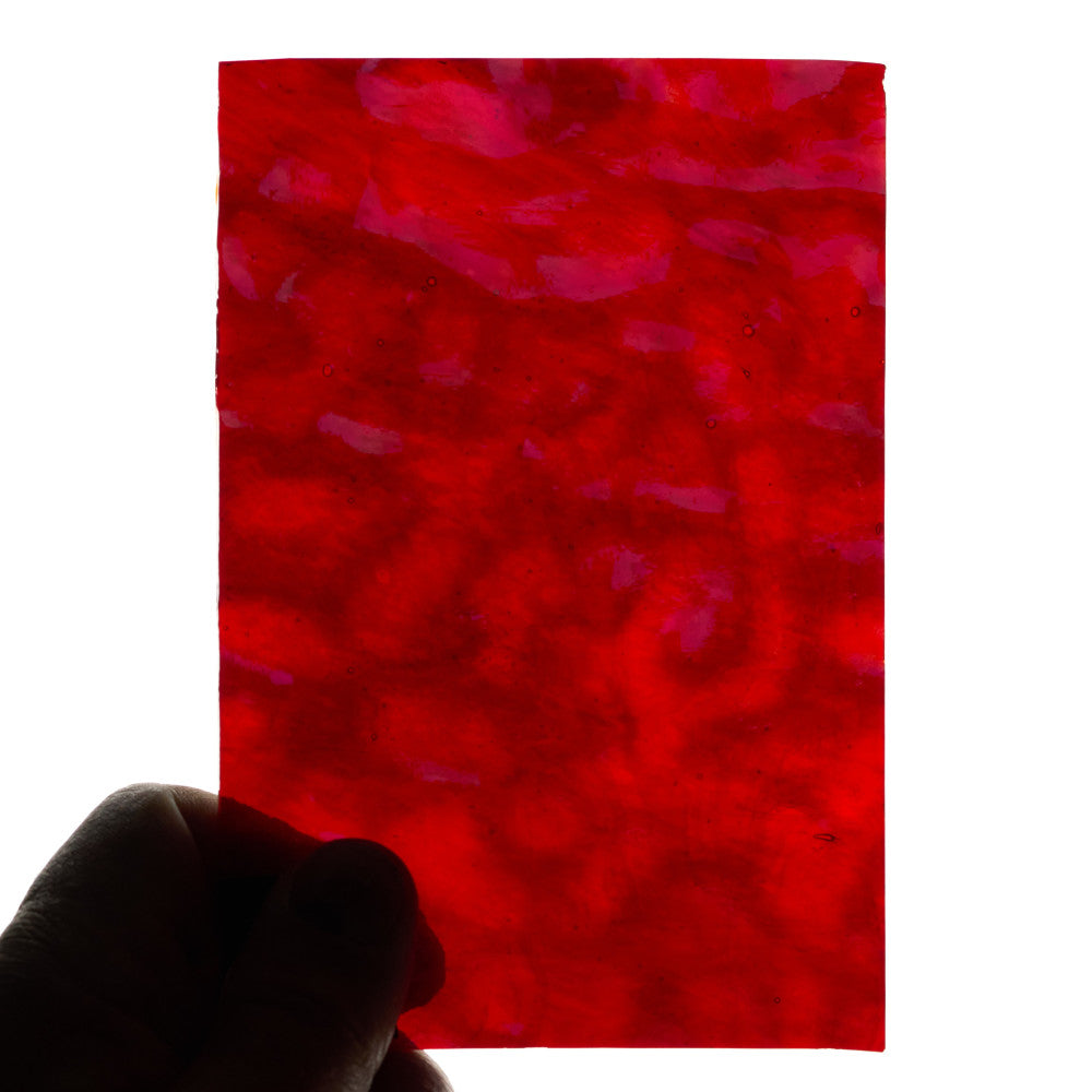 Glass Sheet Red with Flemish Texture