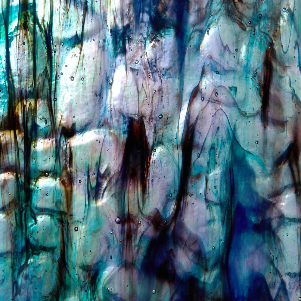 Iridescent Finish Flemish Glass Sheet Mixed Colors Streaky w/ Multi Colors
