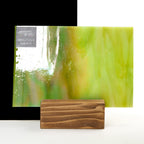 Glass Sheet Mixed Colors Green Streaky w/ Multi Colors