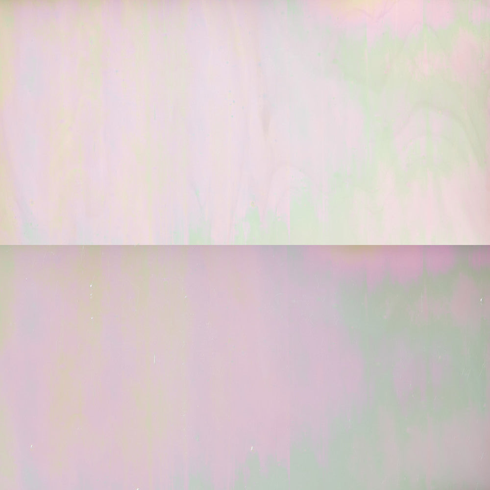 Glass Sheet White, clear & light pastel colors streaky w/ iridescent