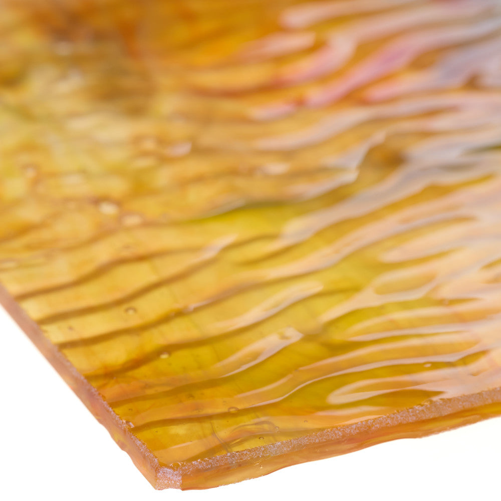 Rippled Glass Sheet Mixed Colors Streaky w/ Multi Colors