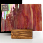 Glass Sheet Red Streaky w/ Multi Colors and Iridescent Finish