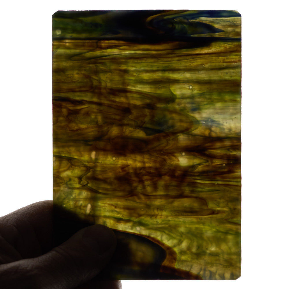 Rippled Glass Sheet Mixed Colors Streaky w/ Multi Colors