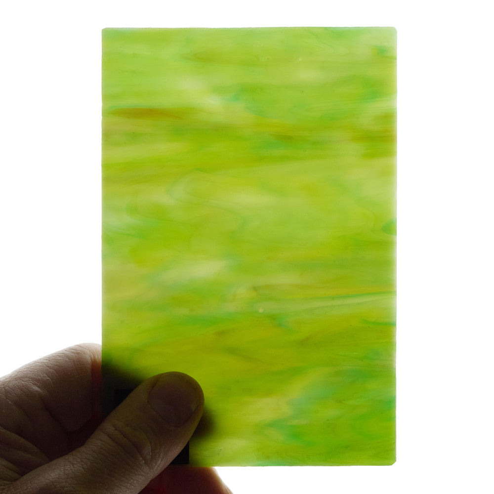 Glass Sheet Green Streaky w/ Multi Color