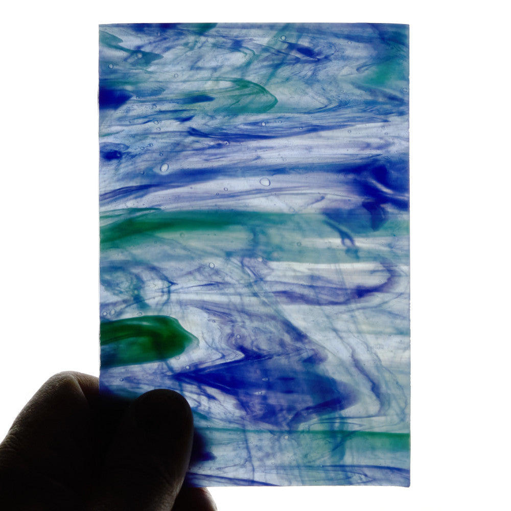 Glass Sheet Blue Colors Streaky w/ Multi Colors