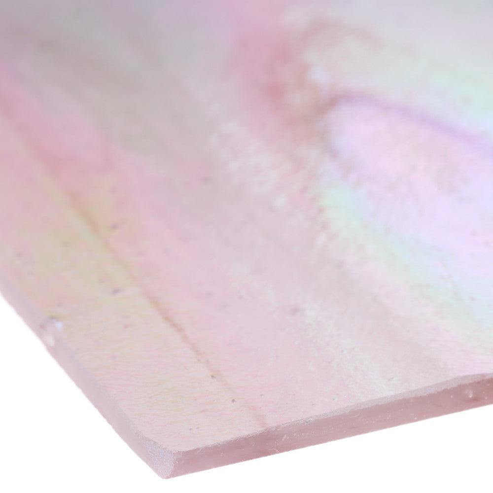 Glass Sheet Pink Streaky w/ Multi Colors and Iridescent Finish