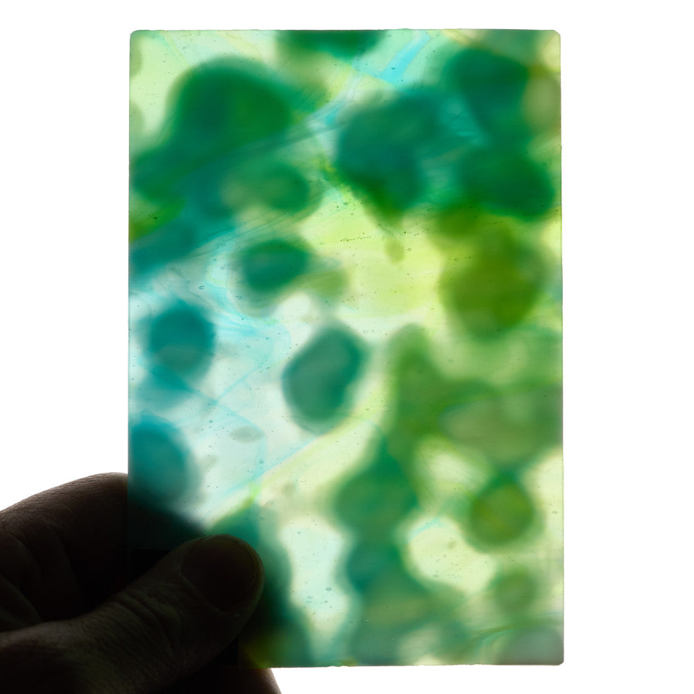 Glass Sheet Green Mottled with  Streaky