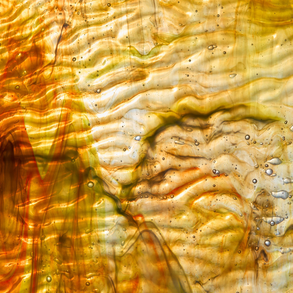 Rippled Glass Sheet Mixed Colors Streaky w/ Multi Colors