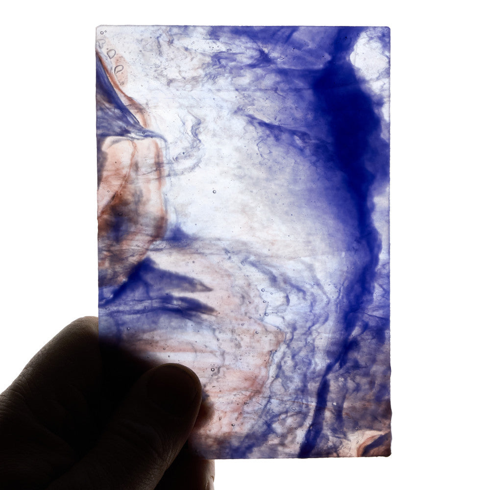 Glass Sheet Blue Streaky w/ multi color