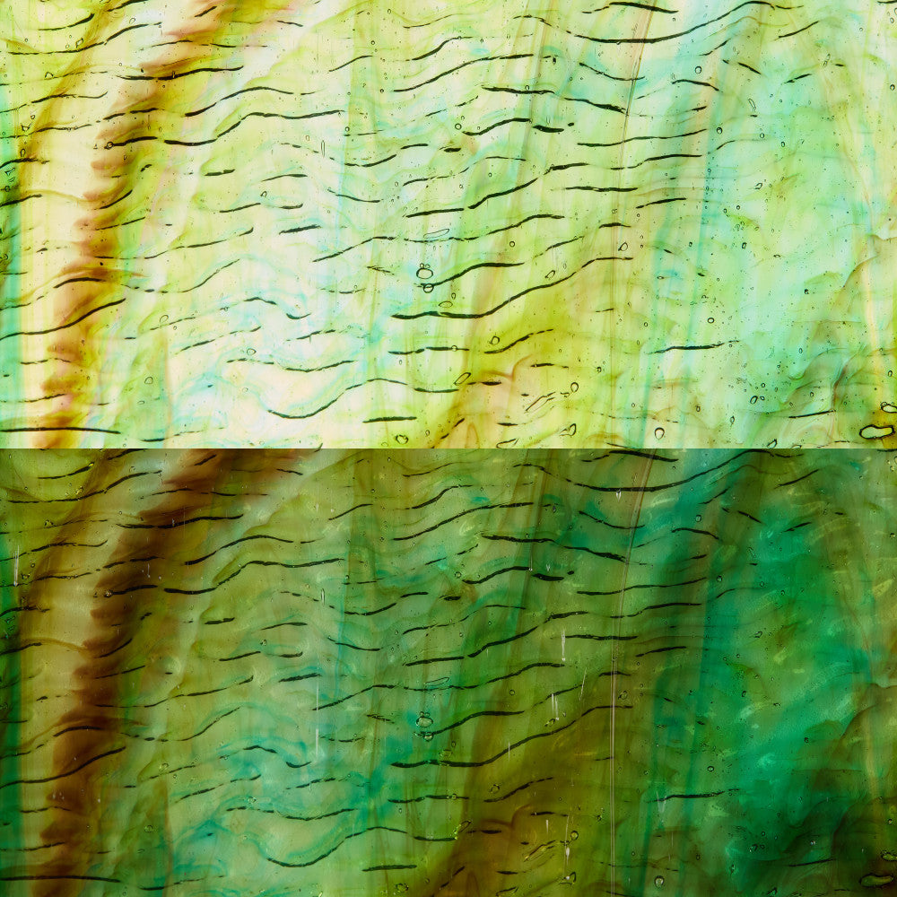 Glass Sheet Green with Ripple Texture