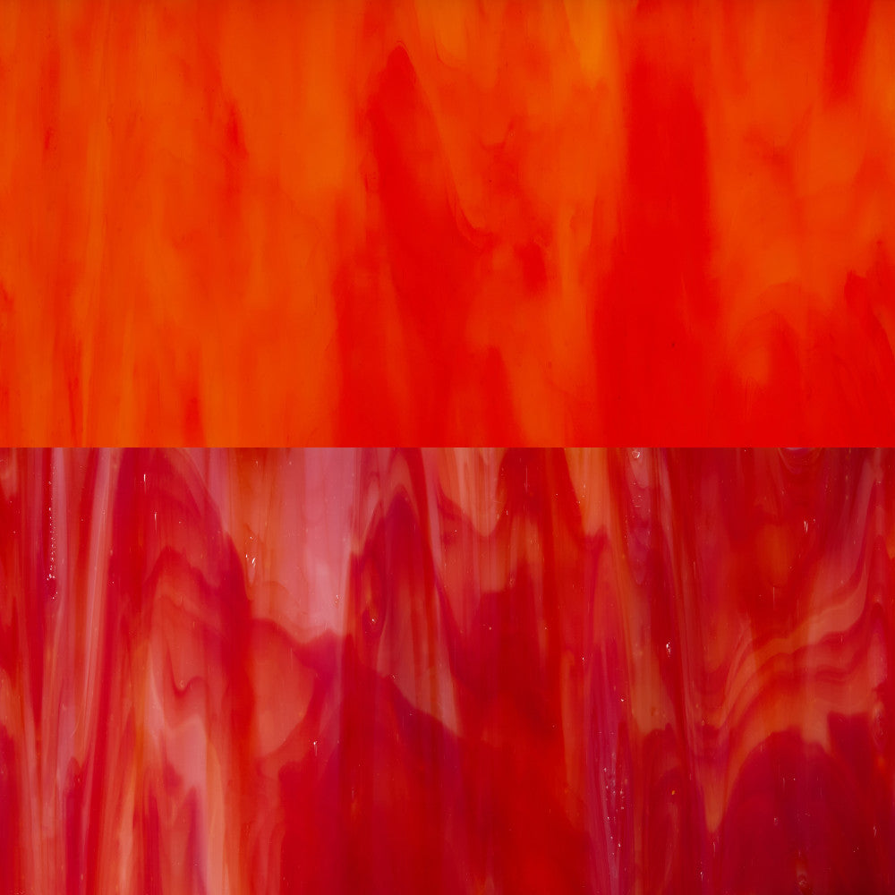 Glass Sheet Red Steaky w/ Shades of Red and White
