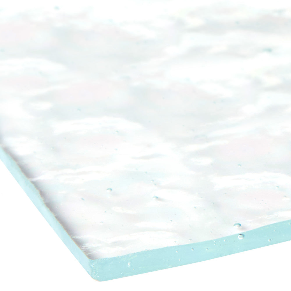 Glass Sheet Clear Cathedral with Texture and Iridescent Finish