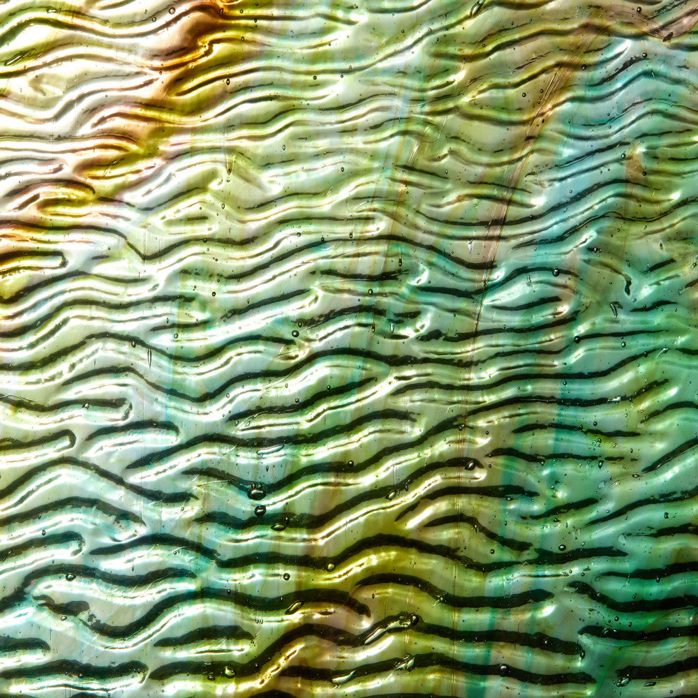 Glass Sheet Green with Ripple Texture