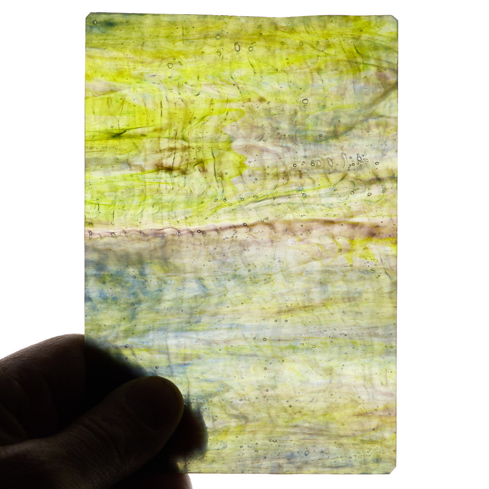 Rippled Glass Sheet Mixed Colors Streaky w/ Multi Colors