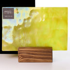 Glass Sheet Mixed Colors Green/Yellow/White Streaky w/ Iridescent Finish