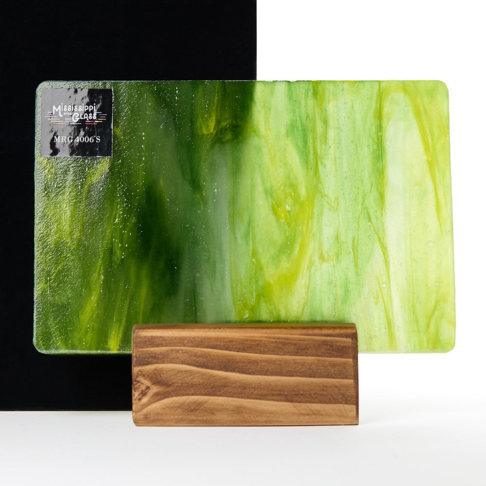 Glass Sheet Green Streaky w/ multi colors