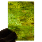 Rippled Glass Sheet Green Streaky w/ Multi Colors and Iridescent Finish