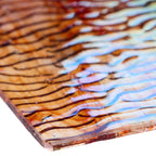 Rippled Glass Sheet Red Streaky w/ Multi Colors and Iridescent Finish