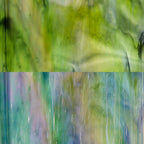 Iridescent Finish Glass Sheet Green Colors Streaky w/ Multi Colors