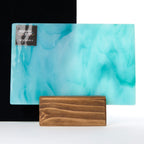 Glass Sheet Green Streaky w/ multi colors