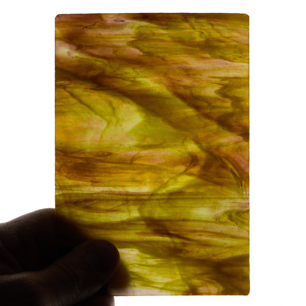 Glass Sheet Mixed Colors Streaky w/ Iridescent Finish